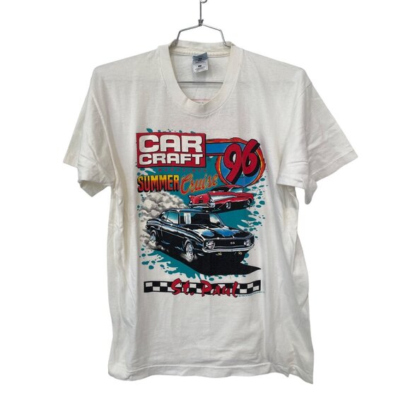 Fruit Of The Loom Vintage 1996 Car Craft Summer Cruise TShirt Size Large Cotton - Picture 1 of 9